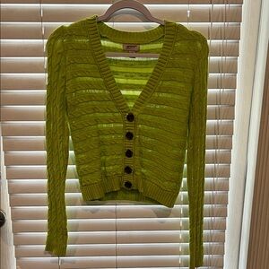 Arizona Jean Company Lime Green Button-Up Cardigan